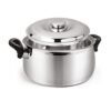 Signoraware Hot Delight Casserole with Handles Belly Shape Insulated Stainless Steel, Insulated Thermal Serving Bowl, Elegant Hot Pot Food Warmer/Cooler for Long Duration, 2100ml, Set of 1, Silver