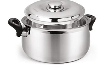 Signoraware Hot Delight Casserole with Handles Belly Shape Insulated Stainless Steel, Insulated Thermal Serving Bowl, Elegant Hot Pot Food Warmer/Cooler for Long Duration, 2100ml, Set of 1, Silver