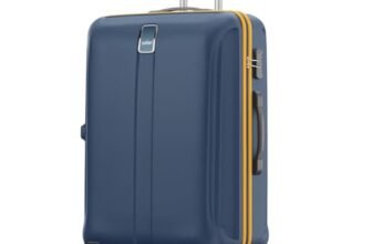 Safari Large Thorium Neo 8 Wheels 77 Cm Check-in Trolley Bag Hard Case Polycarbonate 360 Degree Wheeling System Luggage, Trolley Bags for Travel, Suitcase for Travel, Graphite Blue