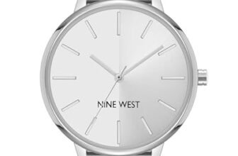 Nine West Women’s Analog Watch, Silver-Tone Mesh Bracelet, Japanese Quartz Movement, Adjustable Band, Sunray Dial