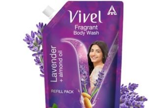 Vivel Fragrant Body Wash, Lavender & Almond Oil Shower Gel, 1300ml Supersaver XL Refill Pouch, Moisturizing Bodywash, Soft & Smooth Skin, Effective Cleansing, For Women & Men