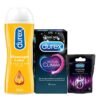 Durex Mutual Climax Condoms – 10s + Durex Play Massage 2in1 Sensual – 200 ml + Durex Play Vibrating Ring
