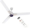 Polycab Wizzy Neo LED 2.0100% CopperHigher Air DeliveryLED Indicator with 3 Year Warranty BLDC Motor with Remote 1200 mm Ceiling Fan(5 Star | White Rosegold | Pack of 1)
