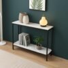 AALIYA MART Metal Frame 2-Tier Premium Entryway Table for Living Room, Hallway & Bedroom | Modern Narrow Sofa Console Table for Home & Office Decor | Sturdy & Stylish Accent Table (Multicolor)