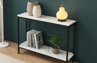 AALIYA MART Metal Frame 2-Tier Premium Entryway Table for Living Room, Hallway & Bedroom | Modern Narrow Sofa Console Table for Home & Office Decor | Sturdy & Stylish Accent Table (Multicolor)