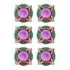 Home Genie Decorative Star-Shaped Diya Candles – Festive Wax Candles with Vibrant Red, Green & Purple Design for Diwali, Weddings, and Home Decoration Pack of 6