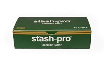 Stash-Pro Emergency Supply Rolling Papers Box – 50 Booklets | Each Booklet: 3 King Size (109×45mm) Natural Brown Papers + 3 Roach Tips | Slow Burn Rolling Papers