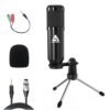 Audio Array XLR to 3.5mm Condenser Microphone Kit | Tripod, 2M Cable & Foam Filter | Compatible with Audio Interface, Mixer | Recording, Podcast, Streaming, Home Studio (Black) |AM-C39