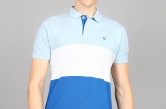 Allen Solly Colorblock Men Polo Neck White T-Shirt