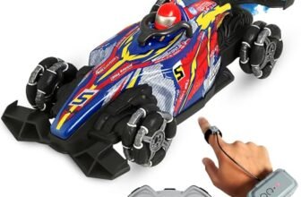 Zivvy Big Drift Racing RC Car – Red | 2.4GHz Rechargeable Drift Car with Palm Remote & 100m Range | Drift Mode, Spray Effect, LED Lights & Music | Best Gift for Boys & Girls 2 3 4 5 6 7 8+ Years