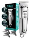 VGR V-071 Professional Beard Trimmer for Men, 2X Fast Charging, USB Type C, 120 Min Runtime, Hair Trimmer, Cordless, 3 Length Settings, 2 Year Warranty (Silver)