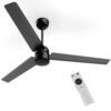 OAKTER 1200mm BLDC Ceiling Fan with IR Remote Control | BEE 5-star Rated Energy Efficient Ceiling Fan | High Air Delivery with LED Indicators (Black)