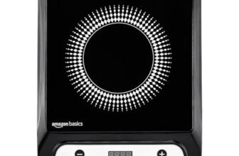 Amazon Basics 1600W Induction Cooktop | 7 Pre-Set Cooking Menus | LED Display | Smart Push Buttons I Energy Efficient, Auto Cut-off, 20A IGBT & 4KV Surge Protection I Black