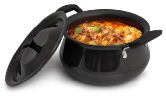 AGARO Elite Hard Anodised Handi With Lid, 3.5L, Biryani Pot, Riveted handle, 3mm Thick, Gas Oven Compatible Cooking Pot for Kitchen, Non-Toxic, Compact, Durable & Stylish Cookware, 2 Year Warranty