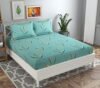 VAS COLLECTIONS Premium Double Bedsheet with 2 Pillow Covers – 180 TC Supersoft Glace Cotton – Breathable & Wrinkle Free – 3 Pcs Set | Light Green