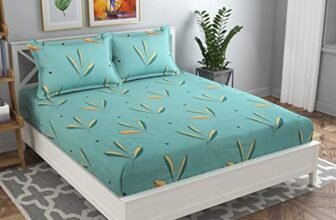 VAS COLLECTIONS Premium Double Bedsheet with 2 Pillow Covers – 180 TC Supersoft Glace Cotton – Breathable & Wrinkle Free – 3 Pcs Set | Light Green