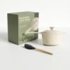 Lifelong Enamel Cast Iron Saucepan with Lid (1.9L, 20cm) | Oven, Gas & InductionŚ Compatible | Slow Cooking, Even Heat Distribution, Non-Toxic, Durable, Naturally Nonstick, No Stains or Scratch(Ivory)