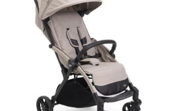 Chicco Goody XPlus Stroller | One-Touch Self-Fold | Padded Seat & Shock-Absorber Wheels | 4 Recline Positions | Adjustable Backrest | Birth to 5 Years | UV50+ Extendable Canopy | Sandshell Colour