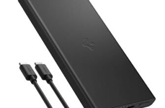 Spigen ArcPack 10000mAh Power Bank, PD3.0, Fast Charging, 22.5W Max Output, 2 Type-C Ports, 1 USB-A Port – (Aluminum, Black)
