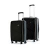 LAttitude By Provogue Core Set of 2 Trolley Bags Cabin + Medium Polypropylene Hard Suitcase, 8 Spinner Wheels, Recessed Number Lock, Lightweight Luggage for Men & Women Midnight Black/Arctic Blue