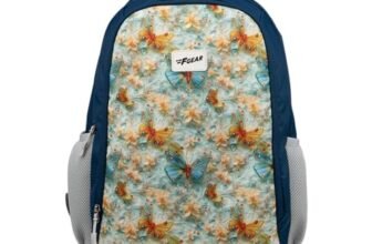 F Gear Shinra Metalle Blue 34L School Backpack|3 Compartments|Airflow Padded Back Panel|Ergonomic, Lightweight & Durable with water Bottle Holders|Ideal for School, College, Office Travel & Daily Use
