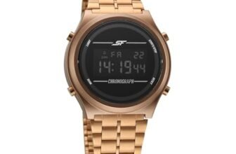 Sonata SF Cirqle Quartz Black Colour Round Dial Men’s Digital Watch | Stainless Steel Strap Material | Water Resistant Watch – 77162PM04W