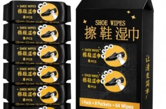 FEXMY Shoe Cleaning Wipes – Portable Mini 8 Pack (64 Total Wipes), Disposable Sneaker Cleaner Wet for Quick Dirt, Stain & Scuff Removal, Safe on Leather, Canvas, Mesh & Sports Shoes