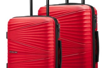 NASHER MILES Hard-sided Polypropylene Luggage Set of 2 Navy Blue Trolley Bags (55 & 65 Cm) Cabin & Check-in Set 8 Wheels – 24 Inch