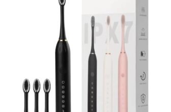 Sonic Electric Toothbrush for Adults & Kids, 34,000 Strokes/Min Rechargeable Tooth Brush with 5 Cleaning Modes, 4 Brush Heads, USB Charging and IPX7 Waterproof Design, Black