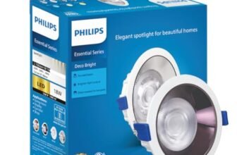 Philips Polycarbonate 18 Watt Black Reflector Led Ceiling Cob Round Spot Light With Focused Beam|Cut Out: 138Mm|Warm White,Pack Of 1 (Deco Bright)