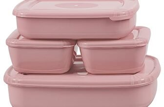 ASIAN Plastowares Utility Star Storage Containers Set of 4, (500 Ml x 2, 800 Ml, 1800 ml) Freeze Containers (Pinnk)