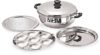 Tosaa Big Induction Compatible Multi Purpose Kadai, 27 cm ,5 Plates, Silver