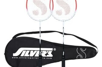 Silver’s Aluminium Stricker Badminton Kit (2 Racquets with Full Cover)(Red/White)