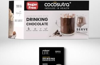 COCOSUTRA Sugar Free Drinking Chocolate Mix | Swiss Vanilla | 20 Single-Serve Sachets (20g Each) | Low Carb, Low Calorie | Stevia & Erythritol Sweetened | 400g