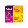 Funtime Flavoured Dotted Ribbed And Contoured Long Lasting Condoms for Men Count 10 – Combo (Pack of 2 Black Grapes, Pack of 2 Fruity Banana) Total 40 pcs