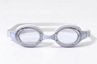 BURNLAB Swimming Goggles for Everyday Pool Use, Clear Vision Lens, Easy Adjustable Strap, Unisex Adult (blue and white)