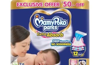 MamyPoko Pants Extra Absorb Baby Diapers, New Born (NB Size) | 0-5 kg | 74 Count |Deep Sleep Diapers| Soft Gentle fit |Deep Absorbent Crisscross | Skin Friendly with Coconut Oil |
