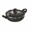 Butterfly Granza Non Stick Kadai with Glass Lid | 240 mm |Non-Stick Premium Virgin Aluminium | Induction Base| PFOA Free | Scratch Resistant