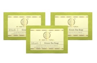 Khadi Natural Green Tea Soap | Herbal Handmade Soap | Bathing Soap For Body Acne and For Rejuvenating Skin | Suitable for All Skin Types| Pack of 3