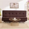 Da URBAN® 3 Seater Sofa for Living Room, Couch Sofa for Living Room (Velvet & Leatherette Brown)