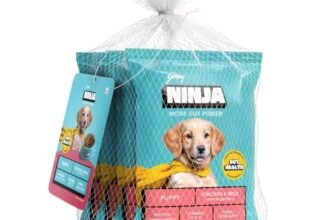 Puppy Dry Dog Food by Godrej Ninja, Chicken & Milk, 400g (4x100g Packs)
