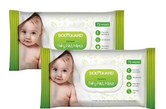 Bodyguard Aloe Vera Based Natural Wet Wipes For Babies With Goodness Of Vitamin E | Moisturizing Baby Wet Wipes For Baby’s Skin | Antibacterial Baby Wipes Combo | 144 Wipes | Combo of 2 x 72 Pieces
