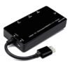 CableDeconn 4 in 1 Thunderbolt Mini Display Port to HDMI/DVI/VGA/Audio with Micro USB Port Adapter (Black)