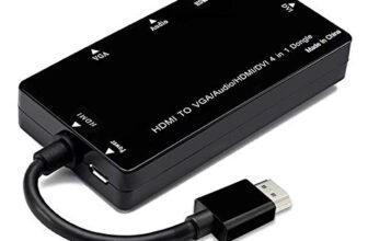 CableDeconn 4 in 1 Thunderbolt Mini Display Port to HDMI/DVI/VGA/Audio with Micro USB Port Adapter (Black)