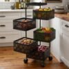 HomeWiz Square Kitchen Rack 5- Layer | Lifetime Usage Heavy Duty Steel Trolley | Kitchen Storage | Onion Potato Rack For Kitchen | Multipurpose Storage Rack for Fruits & Vegetables | Rust-Free Forever