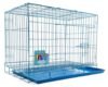 Midwest Dog Crates Cage Kennel 24 Inch – Age 2-4 Month & Adult Cats Crate (24Lx17Wx18H) – Sturdy Metal Construction – Portable & Foldable Design – Blue Color