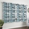 MollisHomes Window Curtains 5 Feet Long Set of 10 | Floral Design | Polyester | Light Filtering Curtains | Curtains for Living Room | (118 x 152 cm, Black) | Perfect for Home Decor
