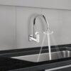 Delta Faucet Wall Mount Cold Only Kitchen Faucet I 10 Year Warranty I Korby Single Handle Multi-Function Kitchen Sink Tap I 360° Swivel Spout I Durable Kitchen Tap I Chrome – 44405