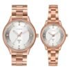 TIMEX Analog Watch for Couple with Silver-Tone Round Dial & Rose Gold Stainless Steel Bracelet Band Water Resistant Pair’s Wrist Watches – TW00ZP008