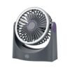 OOGE Breeze 1000 Noise-Free Rechargeable Table Fan | 6 Inch Compact Design | 8 Ft Air Throw | ROHS Certified & Child Safe | Night Light | USB Charging | Portable Desk Fan for Home & Office (Grey)